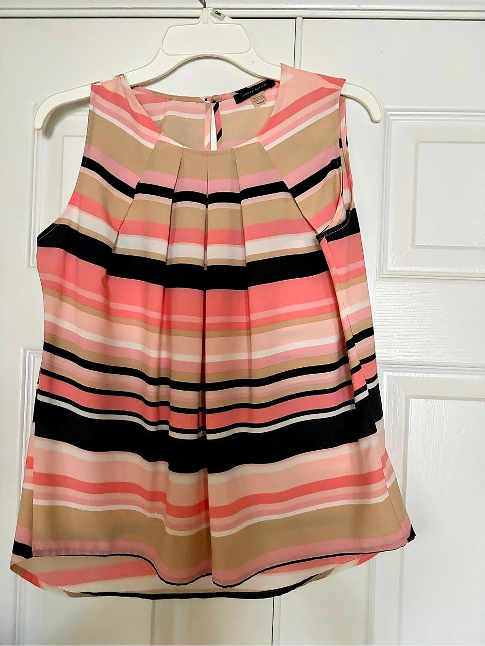 Tommy Hilfiger Striped blouse in Pink & Black Size Medium